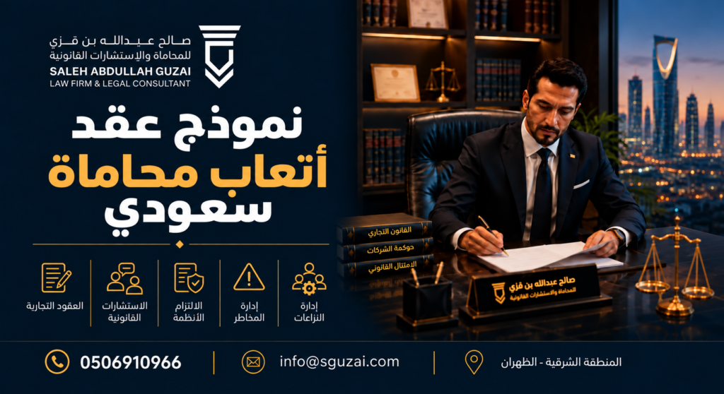 نموذج عقد أتعاب محاماة سعودي