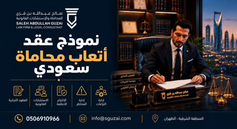 نموذج عقد أتعاب محاماة سعودي